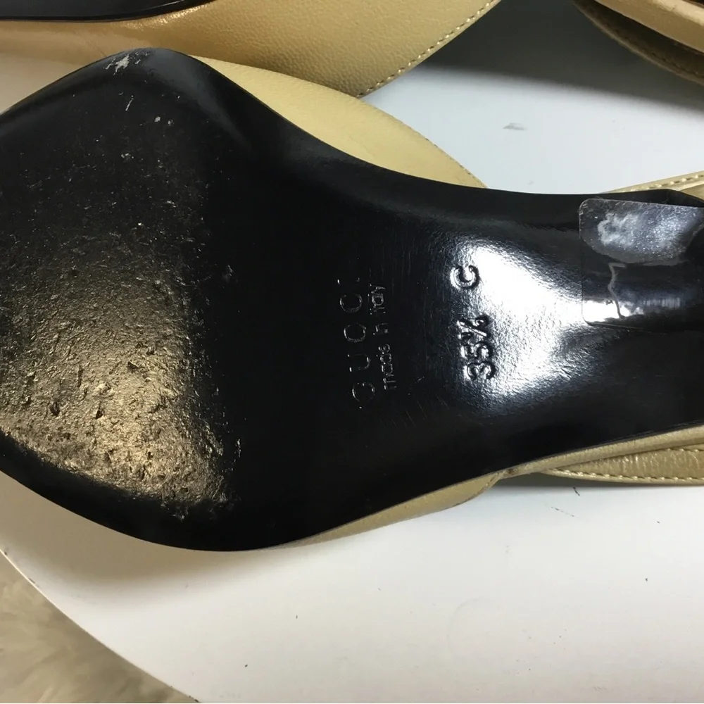 Gucci Leather Pointed-Toe Slingback Pumps - Picture 7 of 8